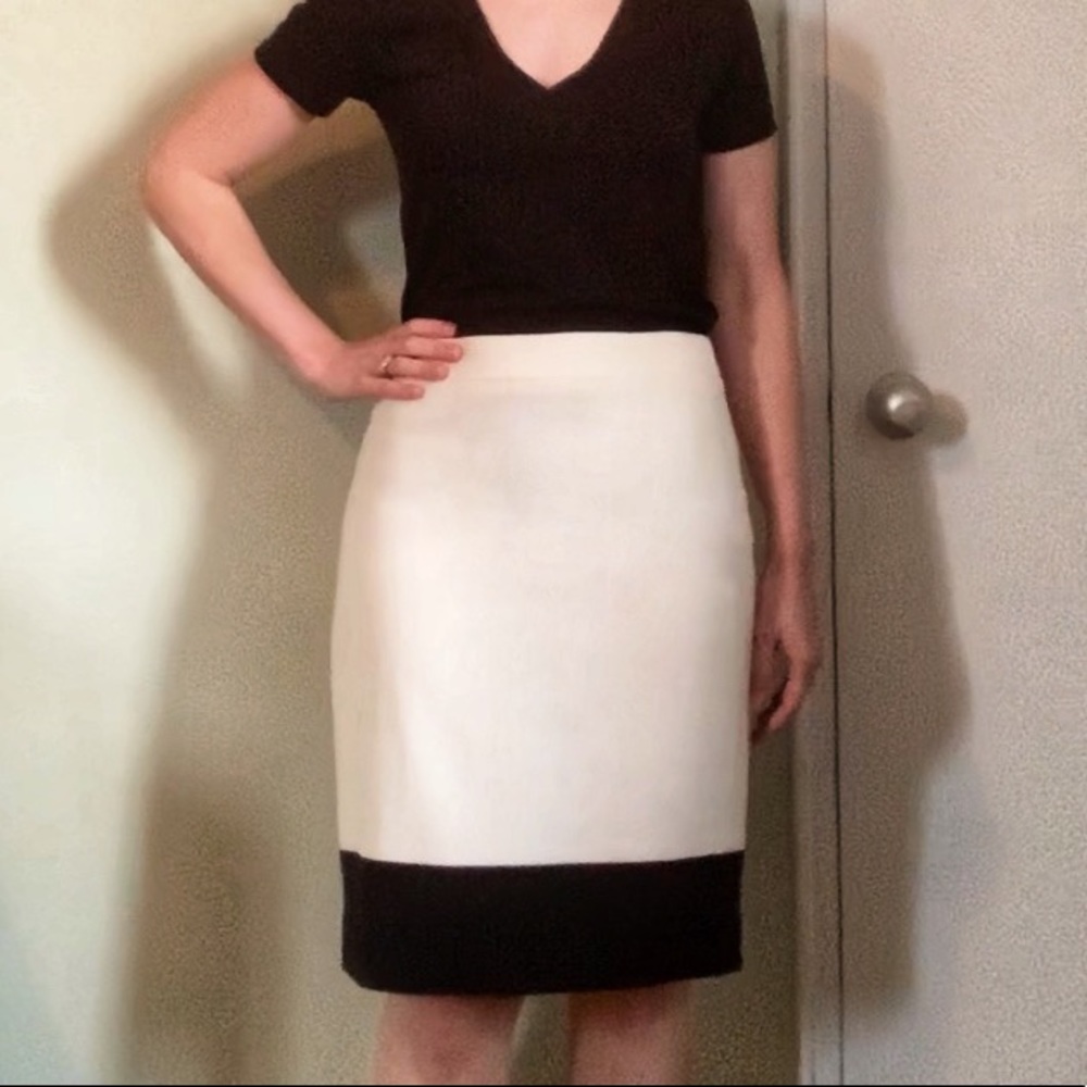 J.Crew | Colorblock skirt | cream & black sz 2